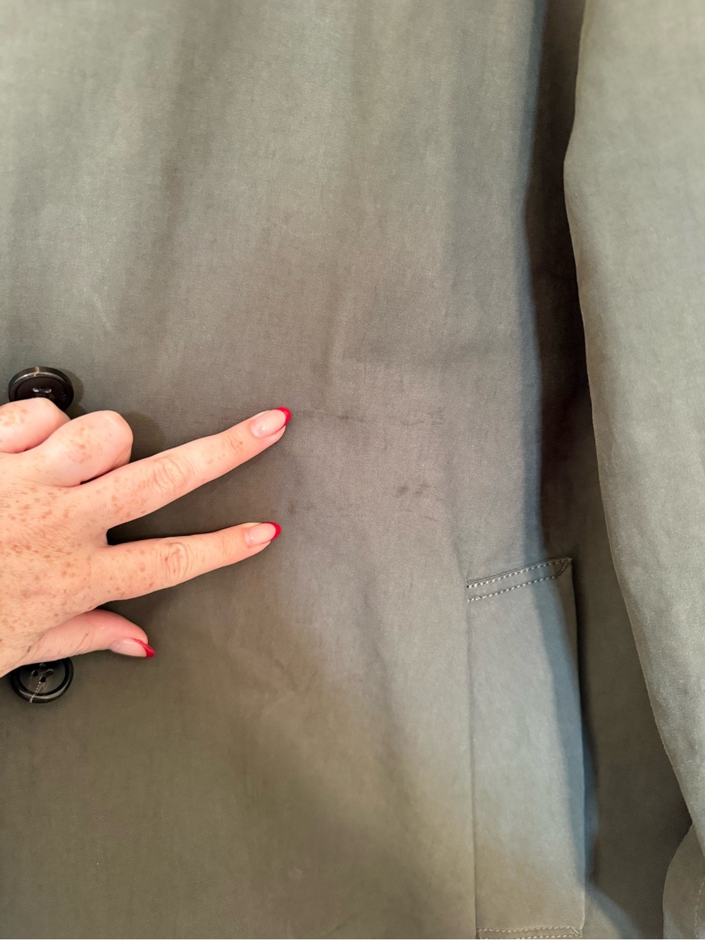 COS Olive A-Line Oversized Trench Coat - Picture 7 of 7